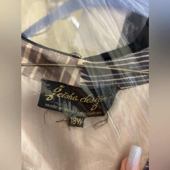 Made in India- eisha desion-? MultiColor sleeveless pleated- size 18W - Picture 11 of 11